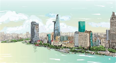 Premium Vector Sketch Cityscape Of Saigon City Ho Chi Mihn