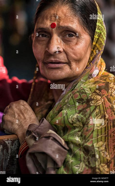 Mature Indian Woman In A Market Stock Photo Alamy