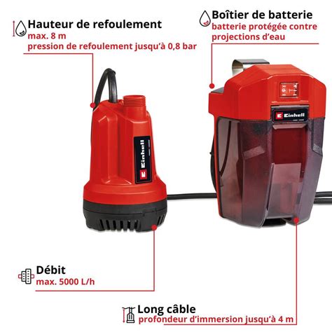 Einhell Pompe D Vacuation Eaux Claires Sans Fil Ge Sp Li Capa