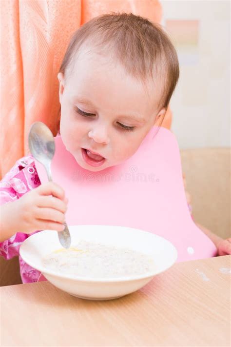 Little Kid Eating Cereal Stock Image Image Of Caucasian 28594169