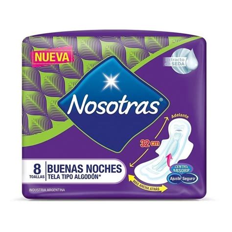 Toalla Higienica Nosotras Buenas Noches Tela X 8u Nosotras Toallitas Farmacias Del Sud