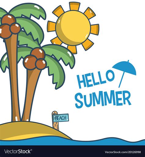 Hello Summer Cartoons Royalty Free Vector Image