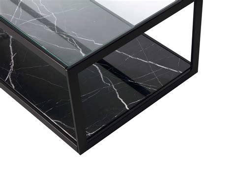 Cool, creamy white udaipur marble and modern, industrial iron come together in a display of strength and beauty. Tamon Rectangle Black Marble Coffee Table | SHOP NOW