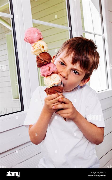 Child Licking Ice Cream Cone Hi Res Stock Photography And Images Alamy