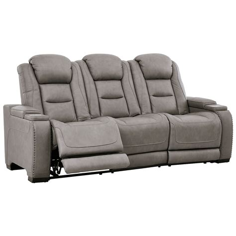 Signature Design By Ashley The Man Den U8530515 Contemporary Power Reclining Sofa With