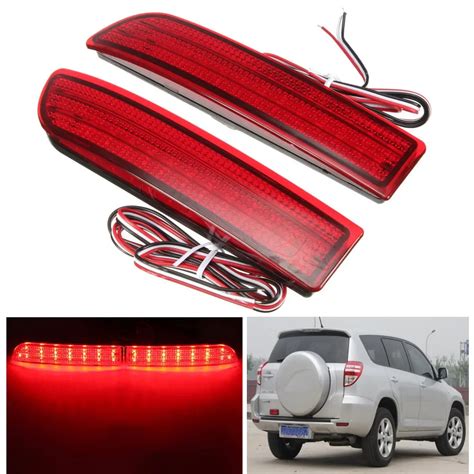 Pair Red Lens SMD 39 LEDs Bumper Reflector Tail Brake Stop Lights For