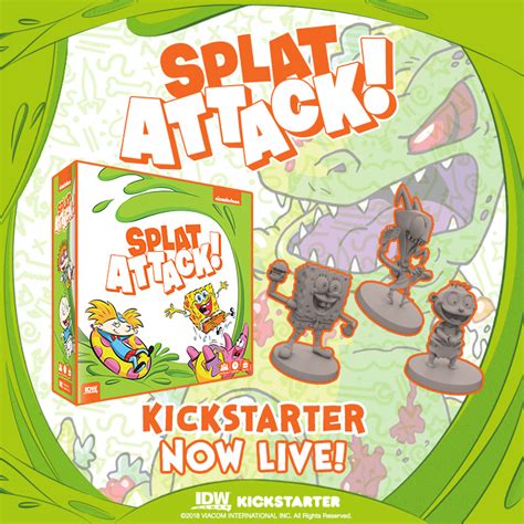 Nickalive Idw Games To Release 90s Nick Themed Nickelodeon Splat Attack Board Game
