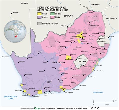 South Africa Apartheid Map