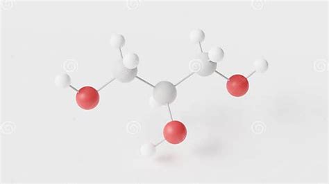 Glycerol Molecule 3d Molecular Structure Ball And Stick Model