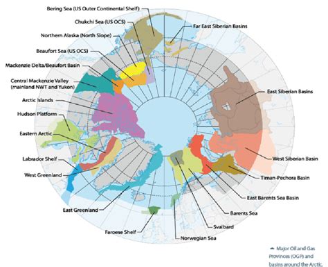 Major Oil And Gas Provinces And Basins Around The Arctic Arctic