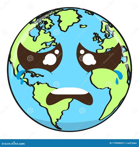 Cartoon Of A Sad Earth Planet Stock Vector Illustration Of Clipart