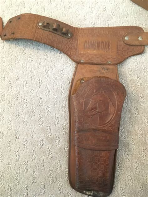 Vintage Original Gunsmoke Matt Dillon Double Holster Genuine Leather Ebay