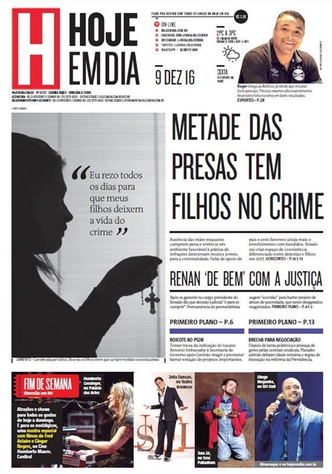 capa do dia 09 12 2016 hojeemdia jornal notícias news newspaper crime memes entertainment