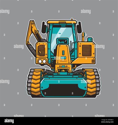 Illustration Vector Of End Loader Vehicle Bulldozer Quarry Machine