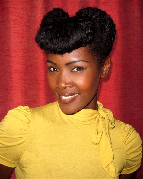 I styled my hair and took some photos and received overwhelming praise, and a few people asked about a 3 easy, everyday, retro hairstyles that can also be handy dos for rainy and windy days! Retro Black Natural Hairstyle | Black Naps