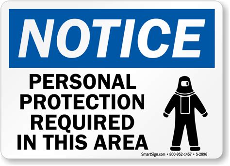 Personal Protection Required In This Area Osha Sign Sku S 2896