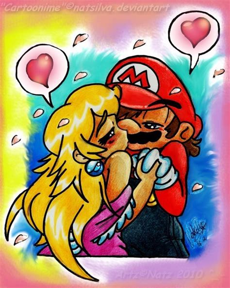 peach and mario kissing