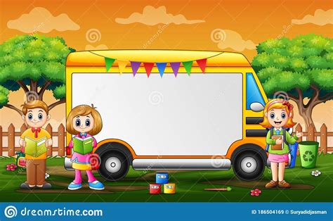Border Template With Back To School Children Stock Illustration