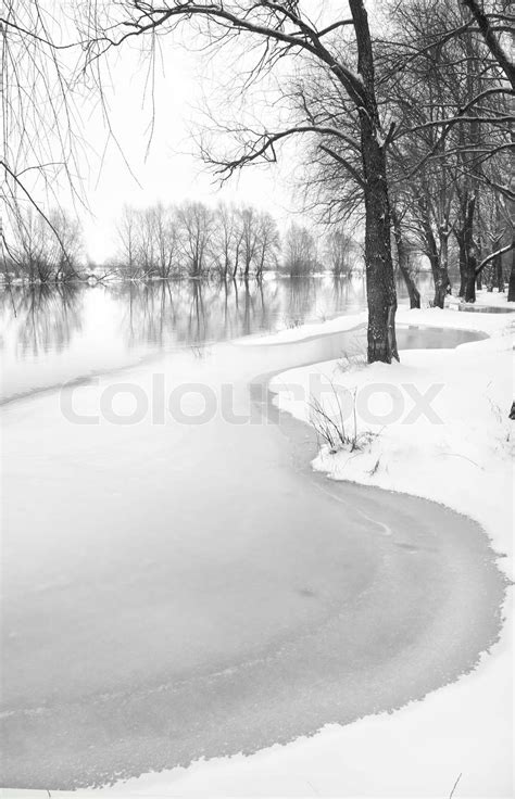 Winter River Stock Image Colourbox