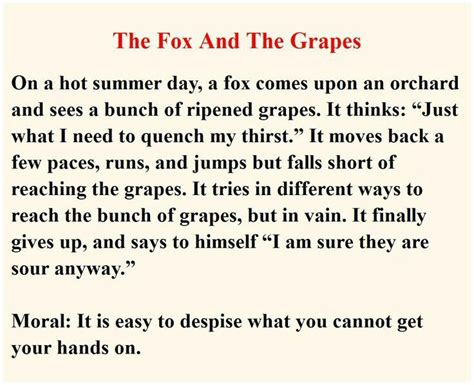 Moral stories help your children grow as a good personality, they help your kids to learn about the value of compassion, respect, integrity and responsibility in a easy way. The Fox and the Grapes | English short stories, Moral ...