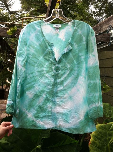 Ladies Teal Sunburst Tie Dye Shirt Size Xl By Artattackdiner 1999