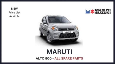 Maruti Alto 800 Spare Parts Price List 2023