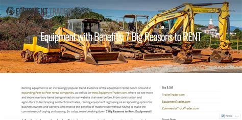 Equipment Trader Feature 7 Reasons To Rent