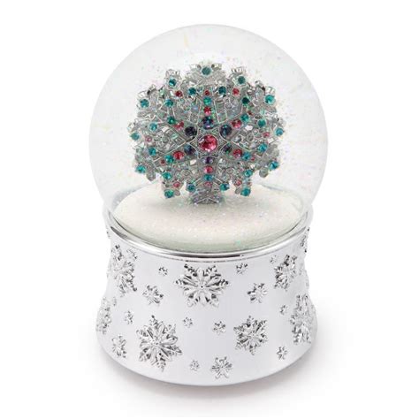 115cm Jewel Snowflake Resin Rotating Snow Globe With Music