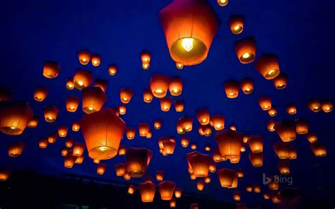 Pingxi Sky Lantern Festival In Taipei Taiwan Bing