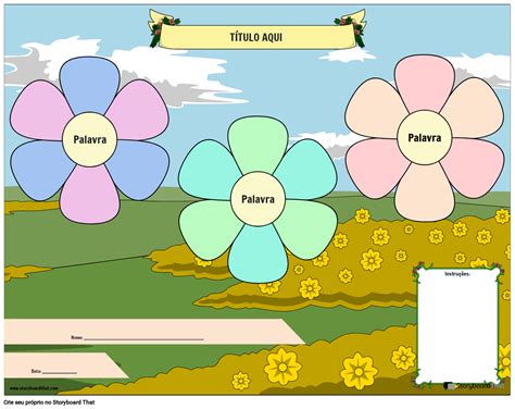 Diagrama De Flores De Tipos De Verbos Storyboard