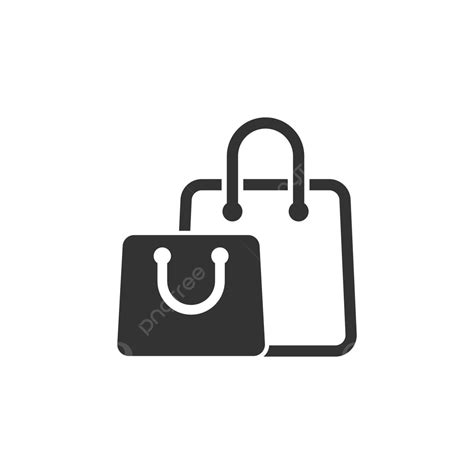 Flat Shopping Bag Icon On White Background Package Paper Valise Vector
