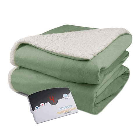Pure Warmth Biddeford Micro Mink And Sherpa Electric Heated Blanket