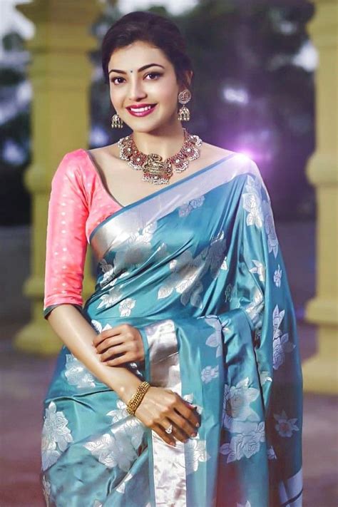 Kajal Aggarwal Saree Look Pattu Saree Blouse Designs Silk Saree