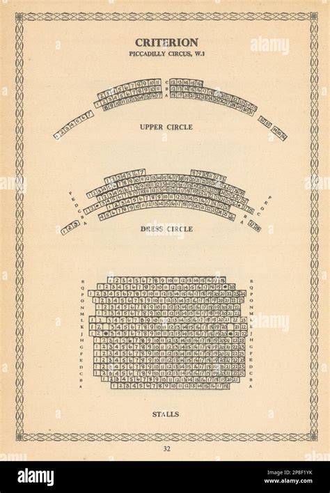 Criterion Theatre Piccadilly Circus London Vintage Seating Plan 1960