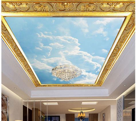 3d Wall Murals Wallpaper Blue Sky And Sky Dome Fresco 3d Ceiling Murals