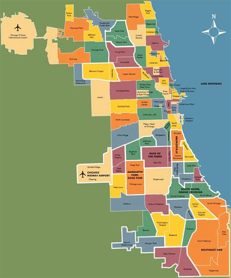 Carte De Chicago La Ville Des États Unis