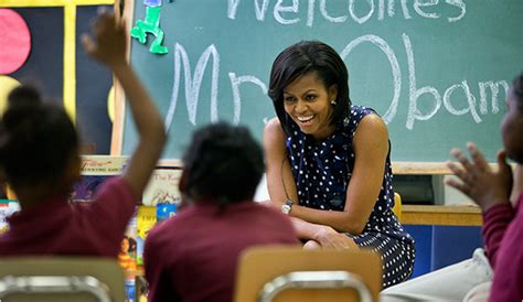 Mrs Obama Visits Students As Motivator In Chief The New York Times