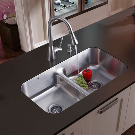 The open shape is perfect for washing pots and pans and typically features. Vigo Industries VG15046 33 Inch Undermount Double Bowl ...
