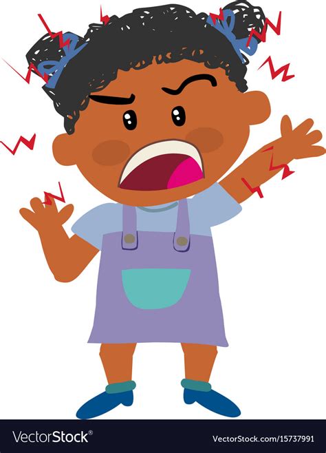 Cartoon Character Of A Angry Black Girl Royalty Free Vector