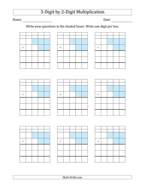 Multiplication Fill In The Blank Worksheet Free Printable