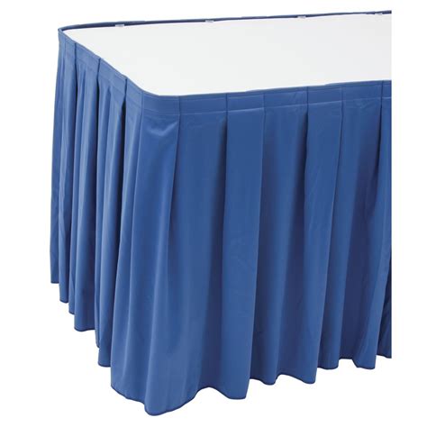 Visual Textile Box Pleat Royal Blue Polyester Table Skirting 29h X