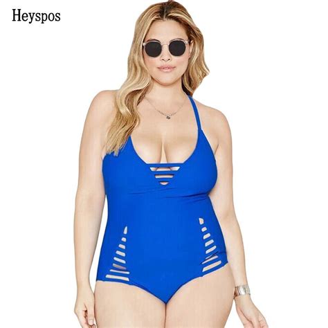 Sexy Unique Cut Out Swimsuit Plus Size Criss Cross Hollow Out Swimwear One Piece Backless Large