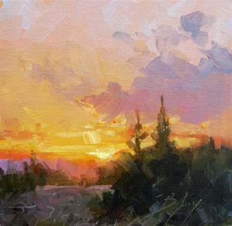 Sunset 6x6 Oil Painting Sold Painting Landscape Art