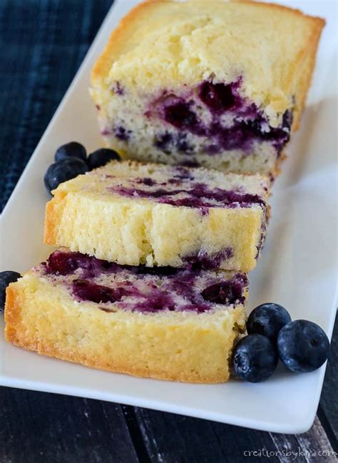 Easy lemon bread is moist, full of lemon flavor and made with only five ingredients! Lemon Blueberry Bread {Quick Bread Recipe} - Creations by Kara