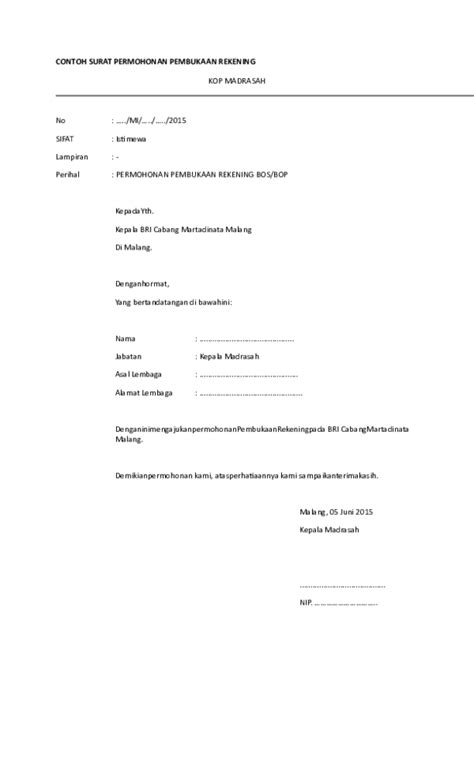 Berikut adalah contoh surat keputusan untuk pengurus gerakan pramuka di pangkalan baru. (DOC) Contoh surat permohonan pembukaan rek | Restu Ragil ...