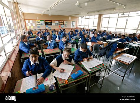 High School Learners Seated At Their Desks During Class At Lowveld High