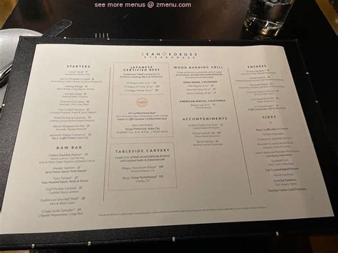 online menu of jean georges steakhouse at aria restaurant las vegas nevada 89158 zmenu