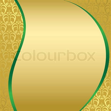 ✓ free for commercial use ✓ high quality images. Gold and green background with curly ... | Stock Vector ...