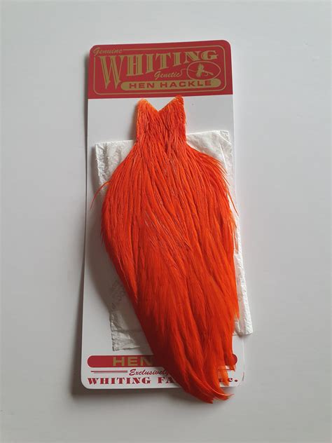 Whiting Hen Cape White Dyed Orange Premier Angling