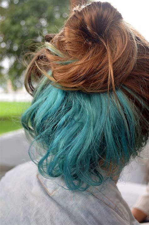 Bun Pretty Hair Dyed Hair Blue Hair Messy Bun Blue Dye I